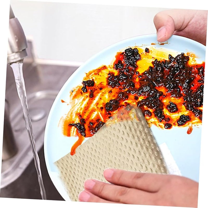 FRCOLOR مناشف ورقية صديقة للبيئة تمتص الزيت 2 لفة مناديل مطبخ سميكة لإزالة الشحوم - Image 5